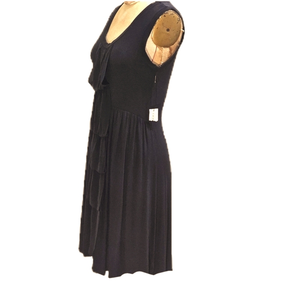 NWT Oonagh by Nanette Lepore Jerry knit dress with front chiffon ruffle. Medium - Picture 3 of 11